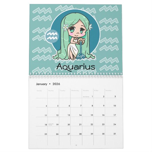Der Chibi Tierkreis Kalender (Jan 2026)