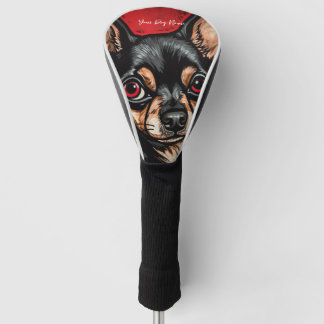 Der Chihuahua Hund, rot und schwarz 001 - Ulises D Golf Headcover