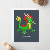 Der chinesische Drache Mitteilungskarte (Vorderseite/Rückseite Beispiel)