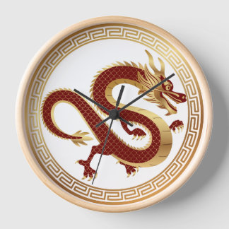 Der chinesische Drache wünscht Ihnen ein glücklich Uhr