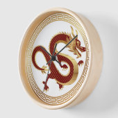 Der chinesische Drache wünscht Ihnen ein glücklich Uhr (Winkel)
