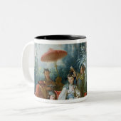 Der chinesische Garten, c.1742 Zweifarbige Tasse (Vorderseite Links)