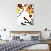 Der chinesische Vogel im Herbst Leinwanddruck (Insitu (Schlafzimmer))