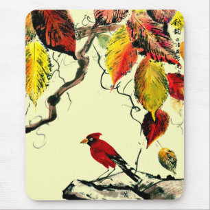 Der chinesische Vogel im Herbst Mousepad
