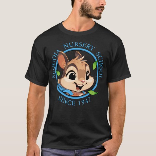 Der Chipmunk - Face W Blue Text gebogen T-Shirt (Vorderseite)