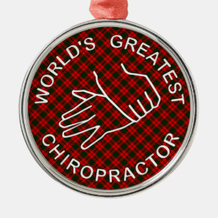 Der Chiropraktor-Weihnachtsverzierung der Welt Silbernes Ornament