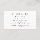 Der Chor - doppelseitig Visitenkarte (Rückseite)