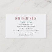 Der Chor - doppelseitig Visitenkarte (Rückseite)