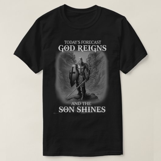 Der christliche Templerkrieger Gottes regiert den T-Shirt (Design vorne)