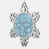 DER CHRISTMAS-BAUM SCHNEEFLOCKEN Zinn-Ornament (Rechts)