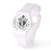 Der Claddagh (schwarz) Armbanduhr (Winkel)