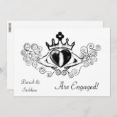 Der Claddagh (schwarz) Einladung (Vorne/Hinten)