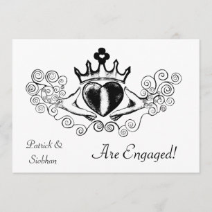 Der Claddagh (schwarz) Einladung
