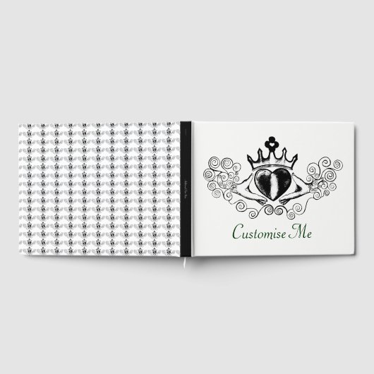 Der Claddagh (schwarz) Gästebuch (Voll)