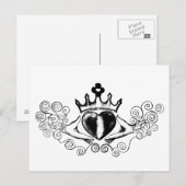 Der Claddagh (schwarz) Postkarte (Vorne/Hinten)
