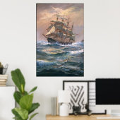 Der Clipper "Placilla Round" - Gerahmte Ausgabe Poster (Heimbüro)