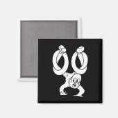 Der Clown Geist verdrehtes Blackwork Magnet (Vorderseite/Rückseite)