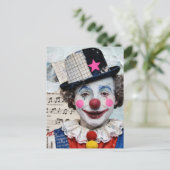 Der Clown gemischte Medien Postkarte (Stehend Vorderseite)