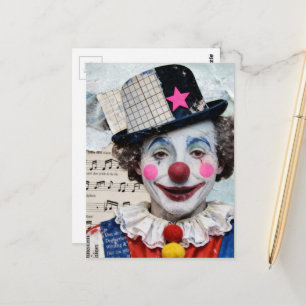 Der Clown gemischte Medien Postkarte