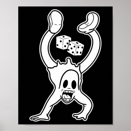 Der Clown Ghost Lucky Dice Handstand Gothic Cartoo Poster (Vorne)