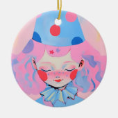 Der Clown mit rosa Haar Keramik Ornament (Vorne)