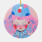 Der Clown mit rosa Haar Keramik Ornament (Hinten)