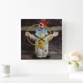 Der Clown Quadratische Wanduhr (Zuhause)