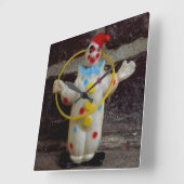 Der Clown Quadratische Wanduhr (Winkel)