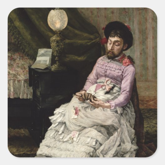 Der Clown Quadratischer Aufkleber (Vorderseite)