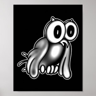 Der Clown X Owl Ghost X Vintager Cartoon Poster