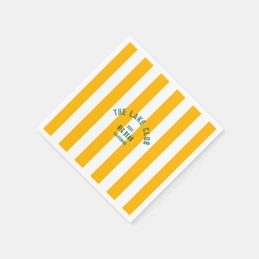 Der Club Custom Wappen Lake Yellow Nautical Strip Serviette (Ecke)