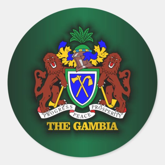 Der COA von Gambia Runder Aufkleber (Vorderseite)
