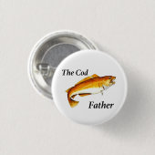 Der Cod-Vater ideale Angler. Button (Vorne & Hinten)