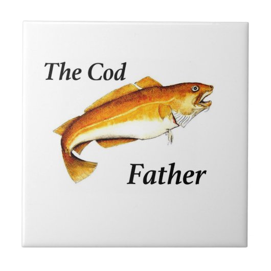 Der Cod-Vater ideale Angler. Fliese (Vorderseite)