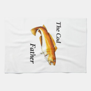 Der Cod-Vater ideale Angler. Geschirrtuch