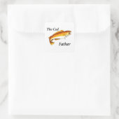 Der Cod-Vater ideale Angler. Quadratischer Aufkleber (Tasche)