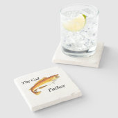 Der Cod-Vater ideale Angler. Steinuntersetzer (Seitenansicht)