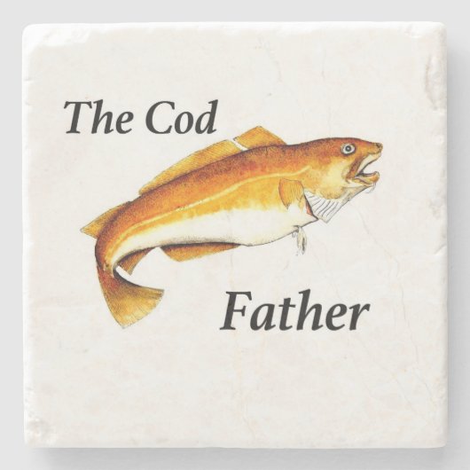 Der Cod-Vater ideale Angler. Steinuntersetzer (Vorderseite)