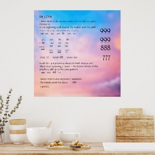 Der Code Genesis 1:1 Poster (Küche)