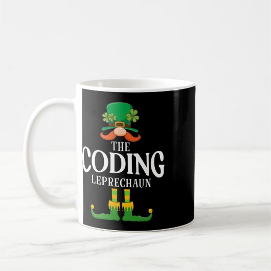 Der Coding Leprechaun St Patricks Day Matching Kaffeetasse (Links)