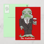 Der Codvater-Cartoon fischen auf der Postkarte (Vorne/Hinten)