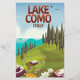 Der Comer See Italien Reise Postkarte. Briefpapier