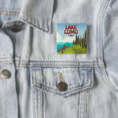 Der Comer See Italien Reise Postkarte. Button (Beispiel)