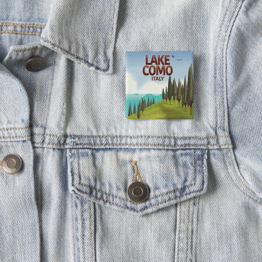 Der Comer See Italien Reise Postkarte. Button (Beispiel)