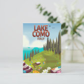 Der Comer See Italien Reise Postkarte. Postkarte (Stehend Vorderseite)