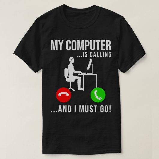 Der Computer ruft Code Developer Computer unter T-Shirt (Design vorne)