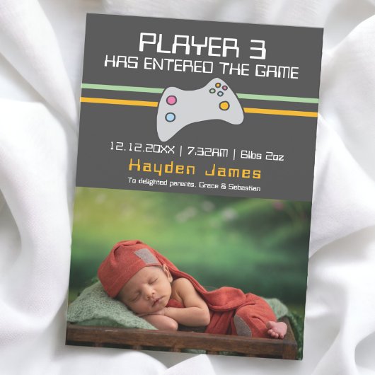 Der Computer Video Game Player hat ein neues Baby Einladung