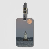 Der Conimicut Point Leuchtturm Ernte Mond Gepäckanhänger (Vorderseite Vertikal)