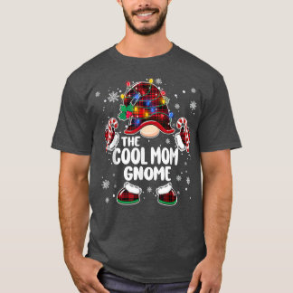 Der Cool Mom Gnome Buffalo Kariert Weihnachtsbaum T-Shirt