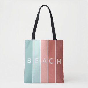 Der coole blaue Streifen am Strand Tasche